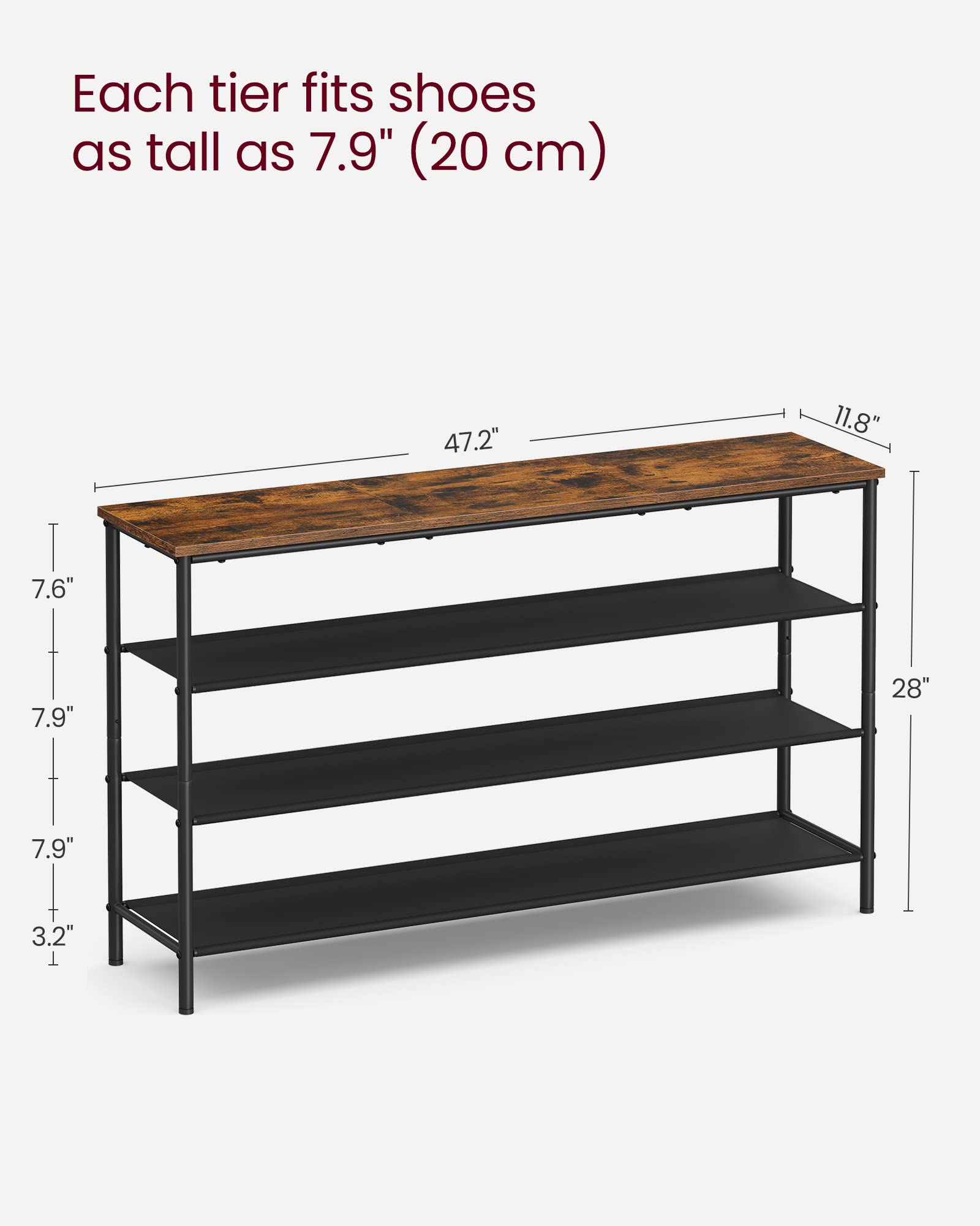 VASAGLE easy-to-follow assembly with labeled parts