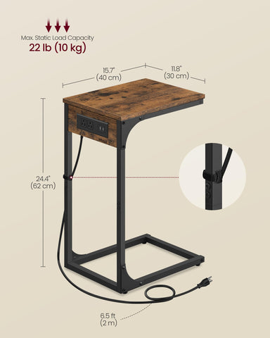 VASAGLE simple assembly sofa table with labeled parts