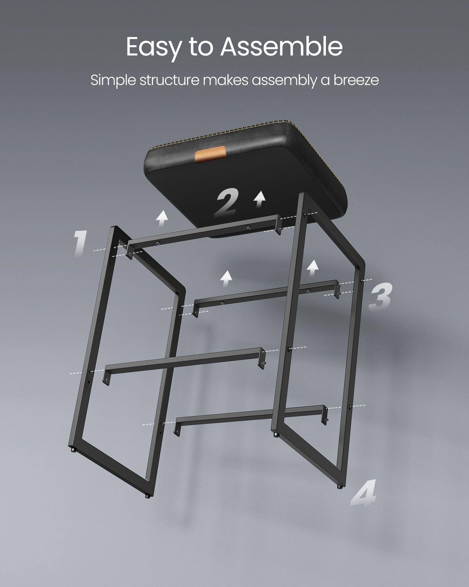 VASAGLE EKHO ink black 26-inch counter height fits standard counters