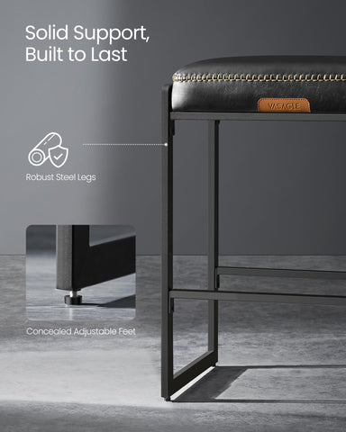 VASAGLE EKHO ink black matte steel legs resist scratches and scuffs