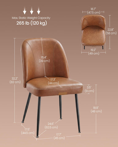 VASAGLE EKHO set of 2 chairs supports everyday dining comfort