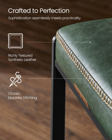 VASAGLE Ekho forest green bar stool foam cushion detail for lasting support
