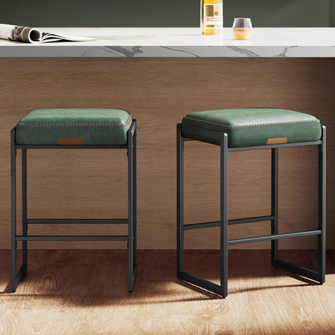 VASAGLE Ekho forest green bar stool seat and foam cushion for comfort