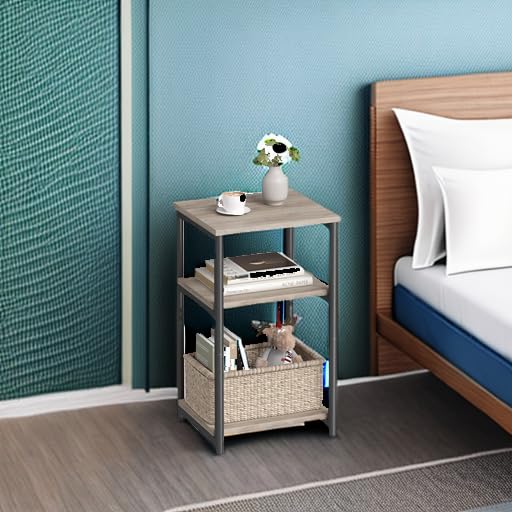 VASAGLE end table adjustable feet prevent wobble on uneven floors