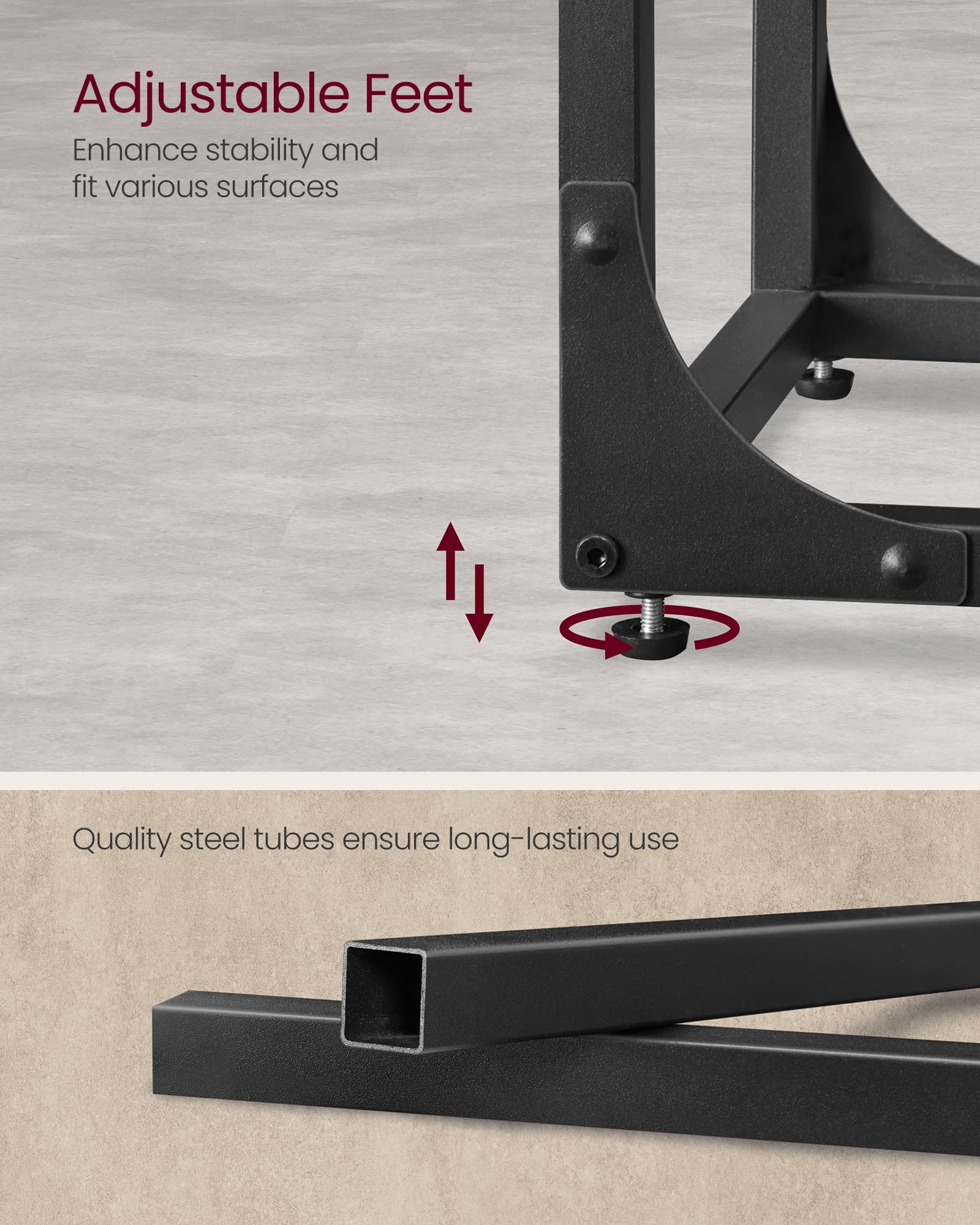 VASAGLE end table assembly-ready with numbered parts and clear steps.