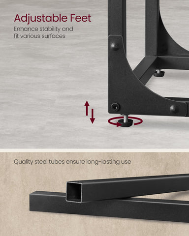 VASAGLE end table assembly-ready with numbered parts and clear steps.