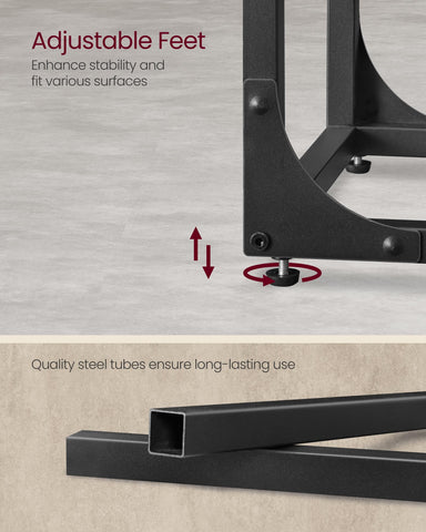 VASAGLE C-shaped end table assembly steps shown for quick, easy setup