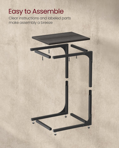 VASAGLE bedside table with compact footprint fits tight spaces.