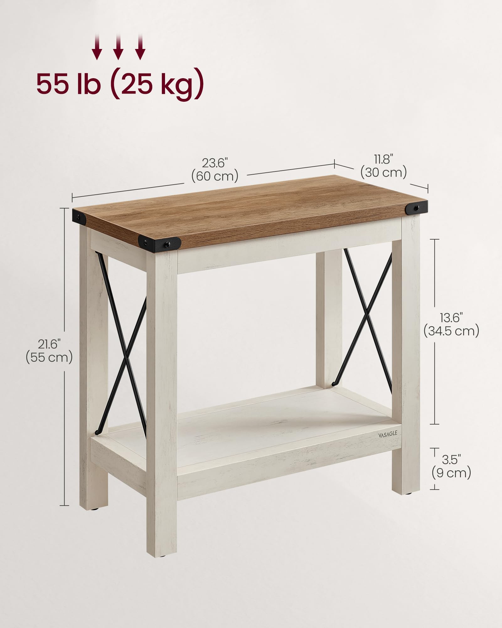 VASAGLE end table features quick six-step assembly for fast setup