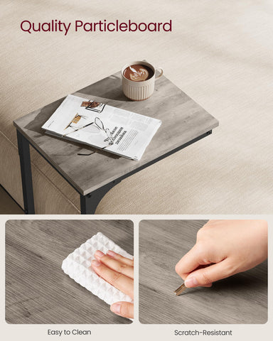 VASAGLE end table shown with easy assembly and clear instructions.