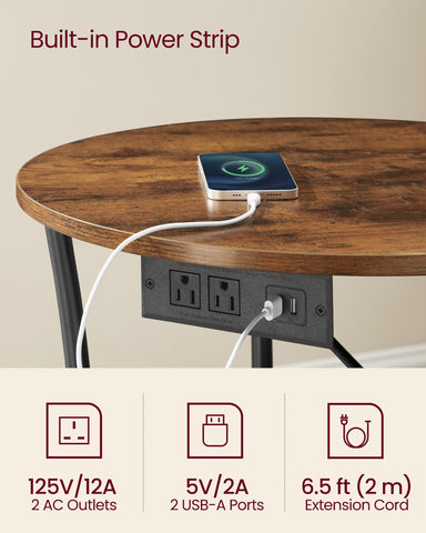 VASAGLE end table living-room setup placed beside sofa for convenient access.