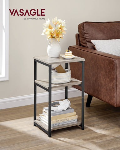 VASAGLE end table middle shelf with tablet for quick access