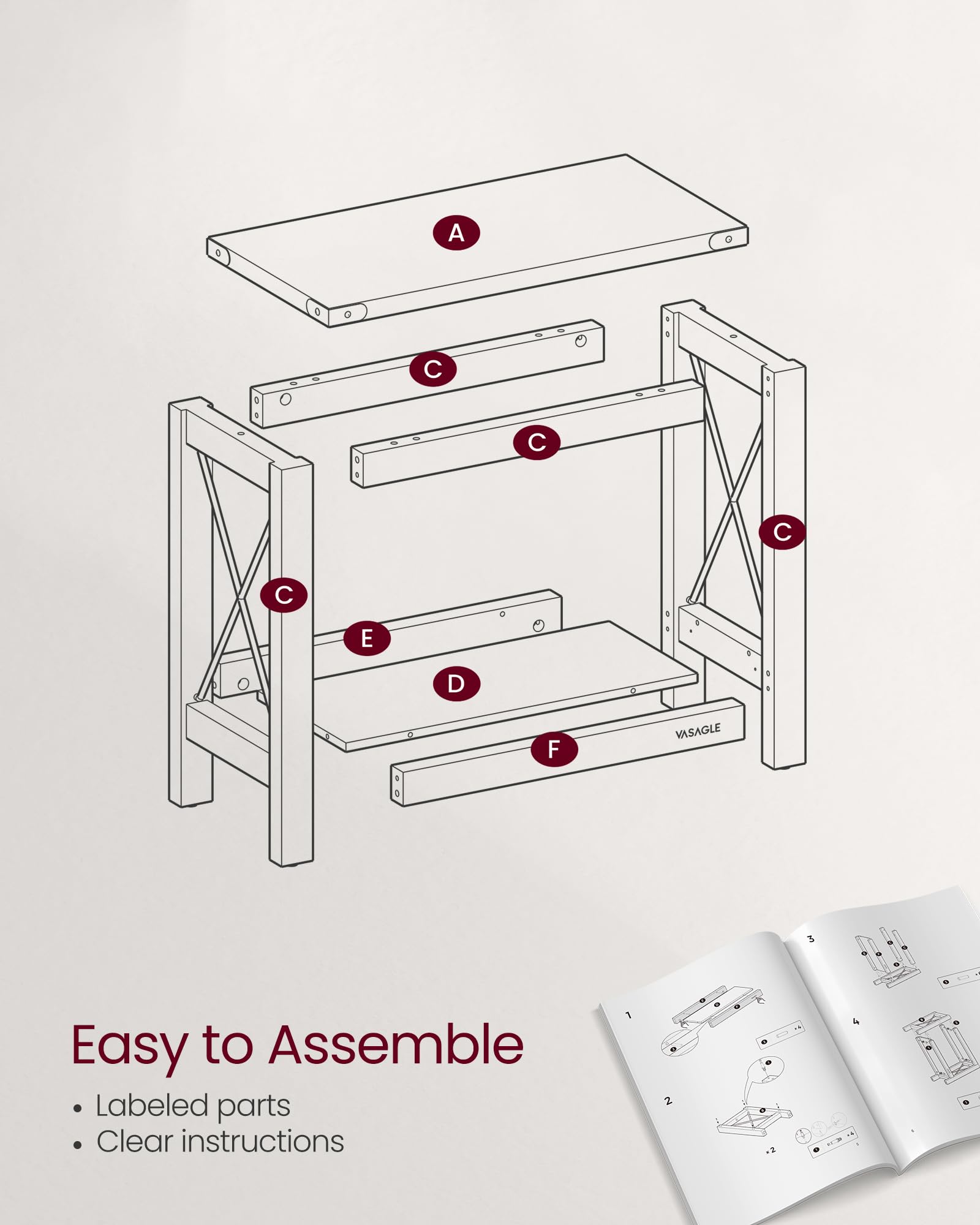 VASAGLE end table versatile as living room, bedroom, or entryway accessory