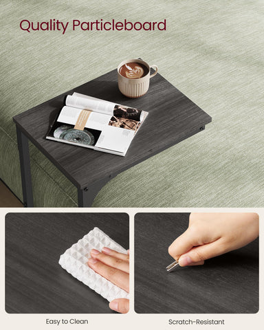 VASAGLE end table with wood-grain top ideal for dining.