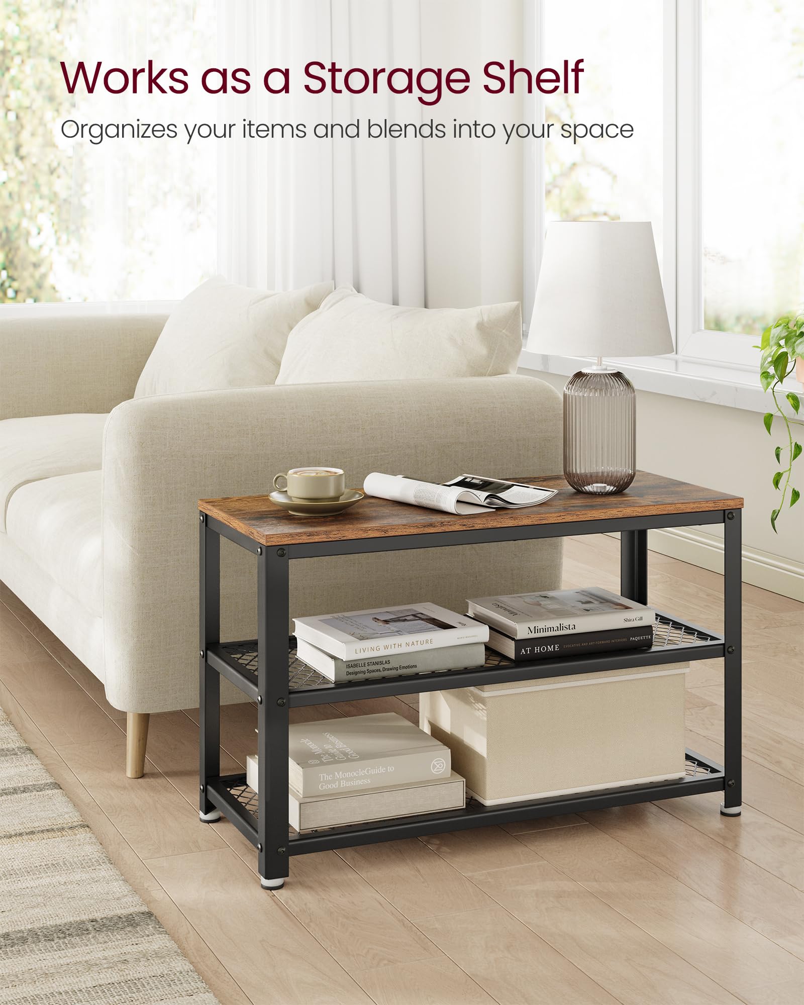 VASAGLE entryway organizer ideal for bags and purses at day's end
