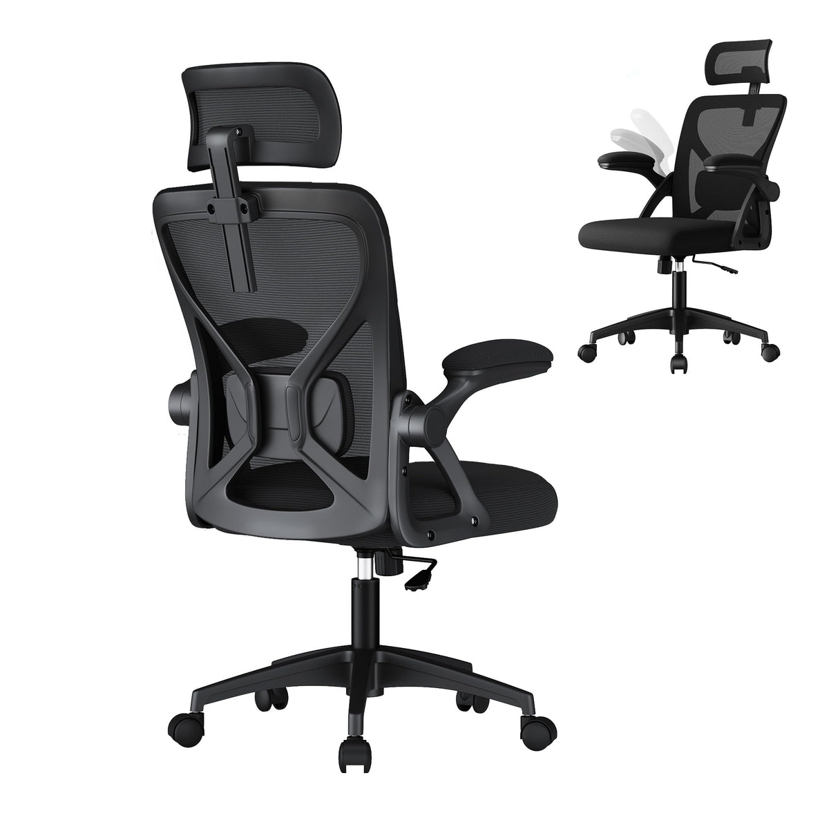 VASAGLE ergonomic mesh chair back support helps align the spine during long work sessions.