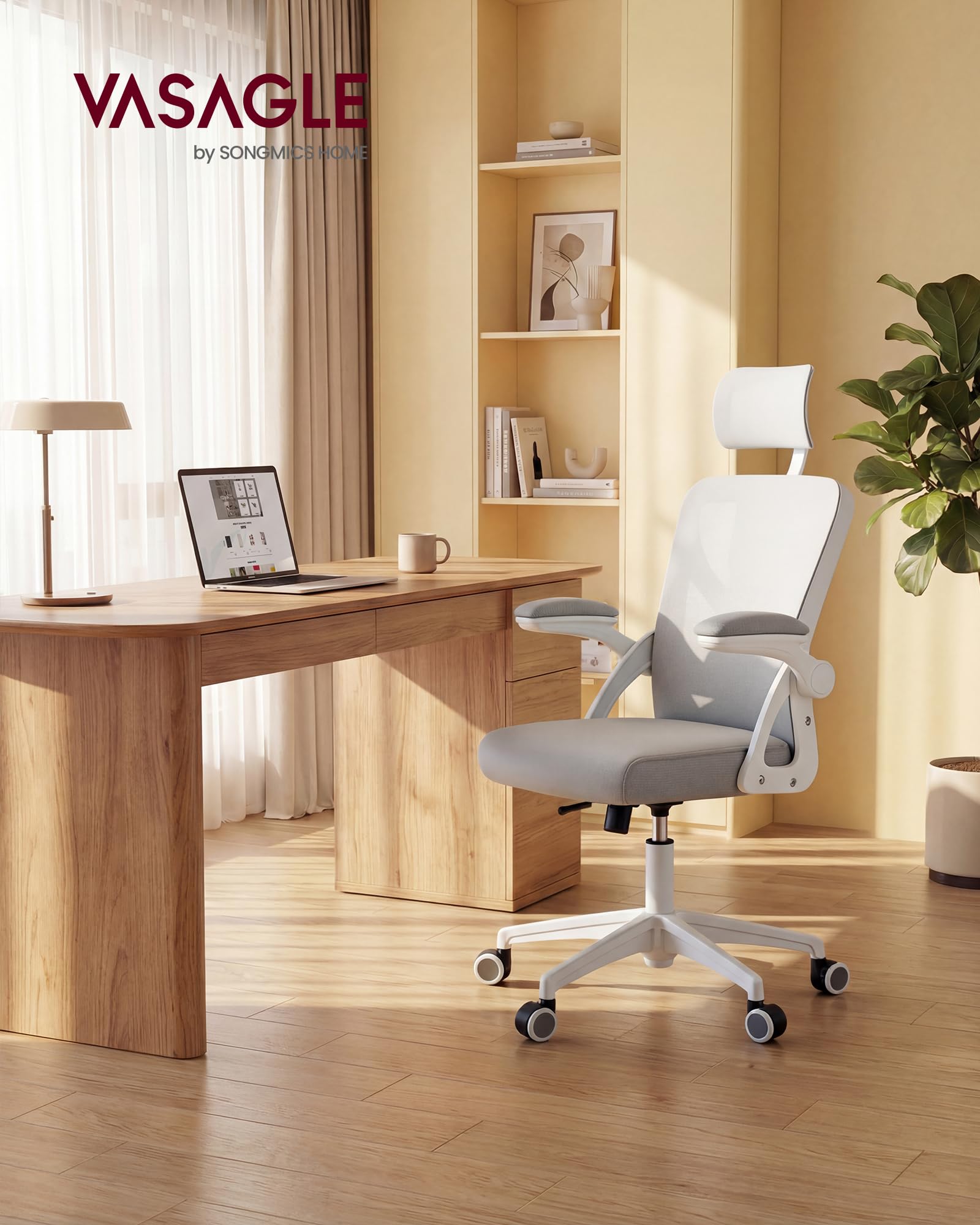VASAGLE chair headrest supports neck comfort during focused tasks