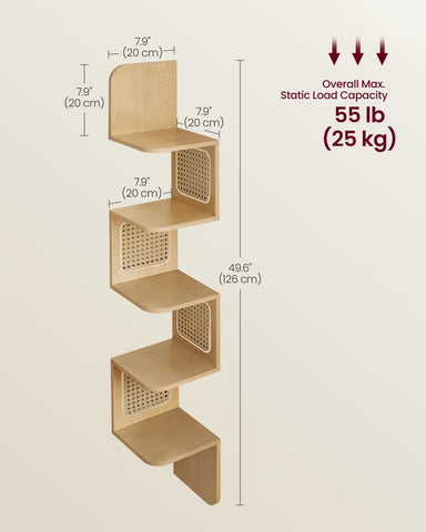 VASAGLE five-tier display shelf ideal for books and plants.