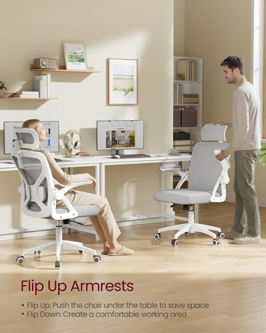 VASAGLE flip up armrests save space under the desk