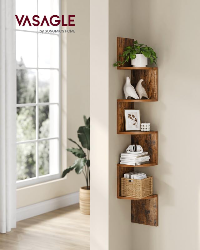 VASAGLE floating corner shelf assembly guide for quick setup