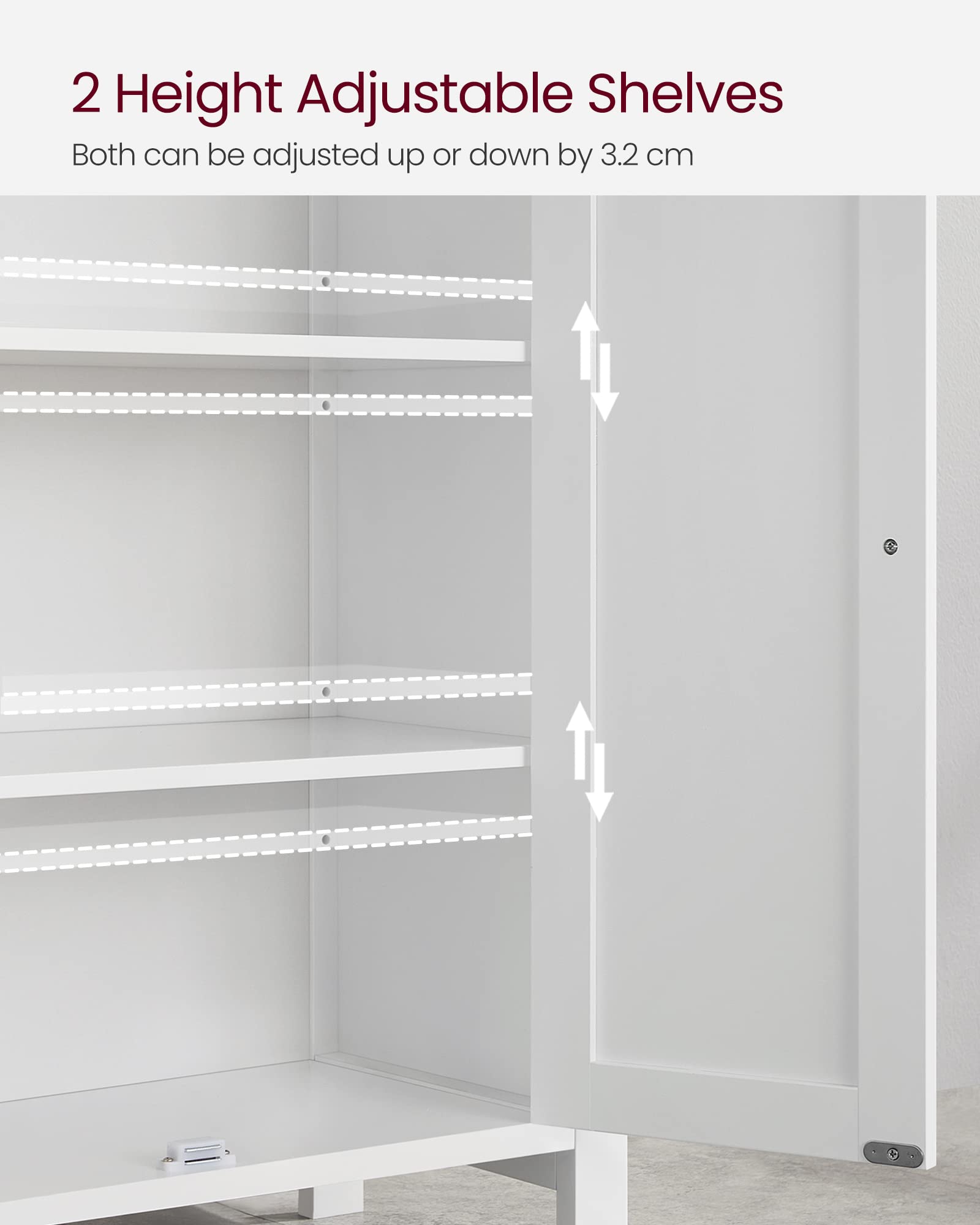 VASAGLE doors closed reveal hidden storage and dust protection