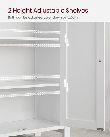 VASAGLE doors closed reveal hidden storage and dust protection
