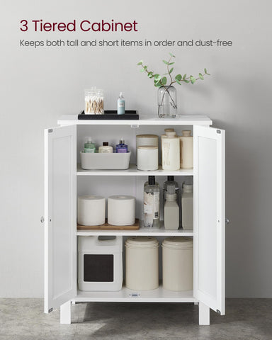 VASAGLE doors open show two adjustable shelves for flexible organization