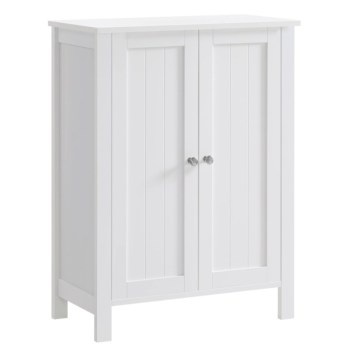 VASAGLE cabinet front view in cloud white, compact and stylish storage for any room