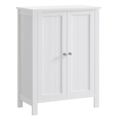 VASAGLE cabinet front view in cloud white, compact and stylish storage for any room