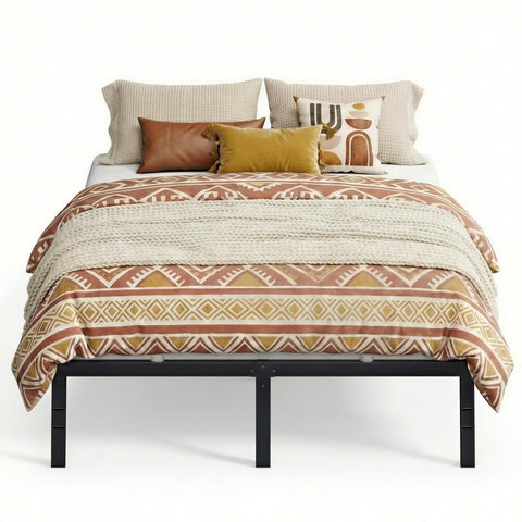 VASAGLE bed frame 14-inch height offers robust wobble-free support for any bedroom.
