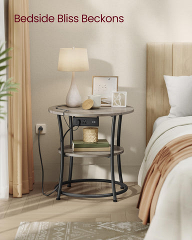 VASAGLE Heather Greige and Ink Black color combination in a modern interior