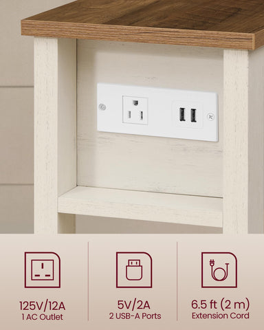 VASAGLE honey brown rustic white finish adds farmhouse charm.