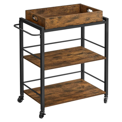 VASAGLE kitchen cart in use as a portable party prep station.