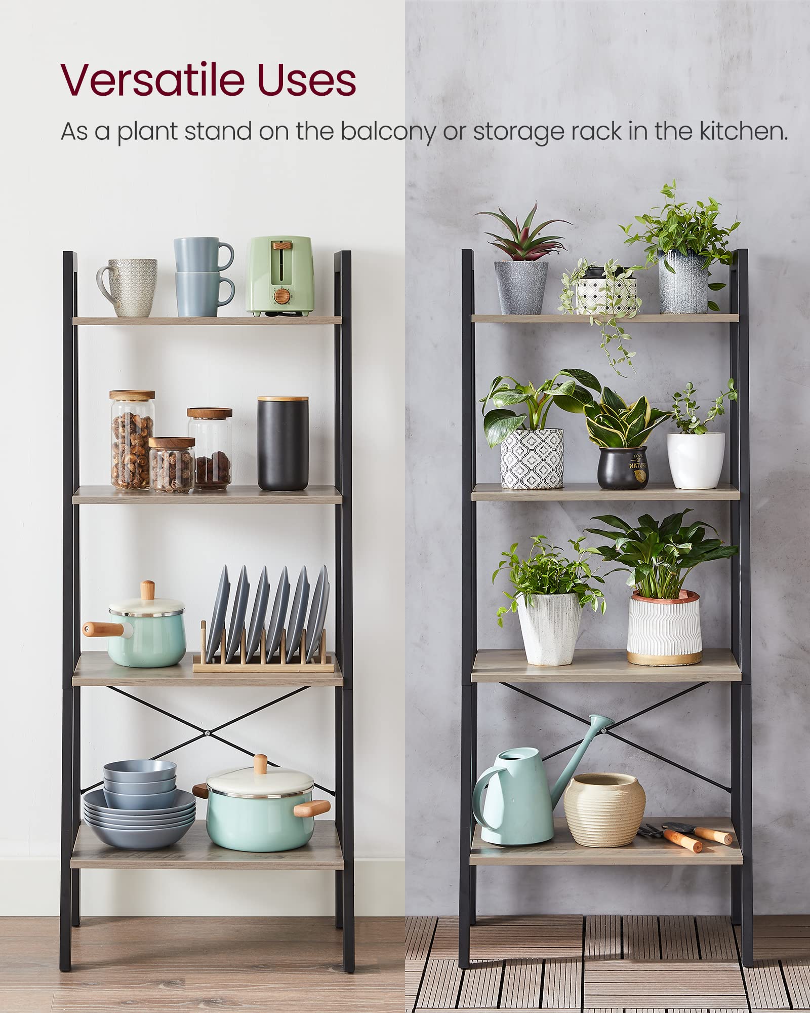 VASAGLE ladder shelf home office organization keeps supplies accessible.