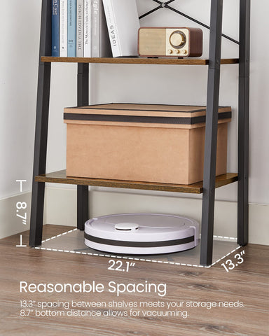 VASAGLE 5-tier shelf as multipurpose storage for books and decor