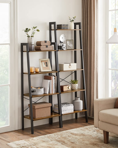 VASAGLE ladder shelf side view shows sturdy frame and stability features