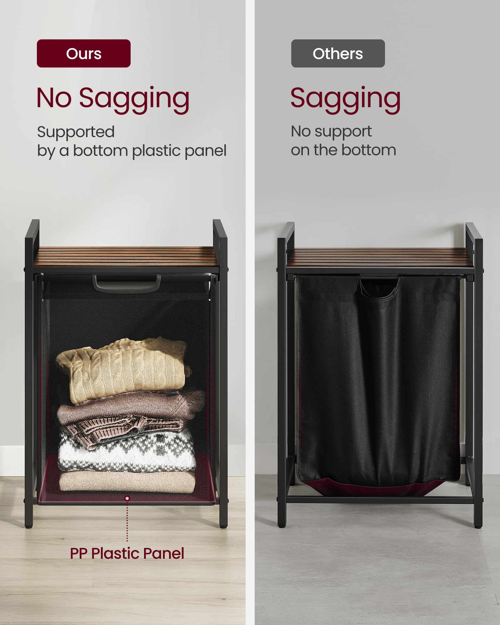 Adjustable feet stabilize the unit on uneven floors
