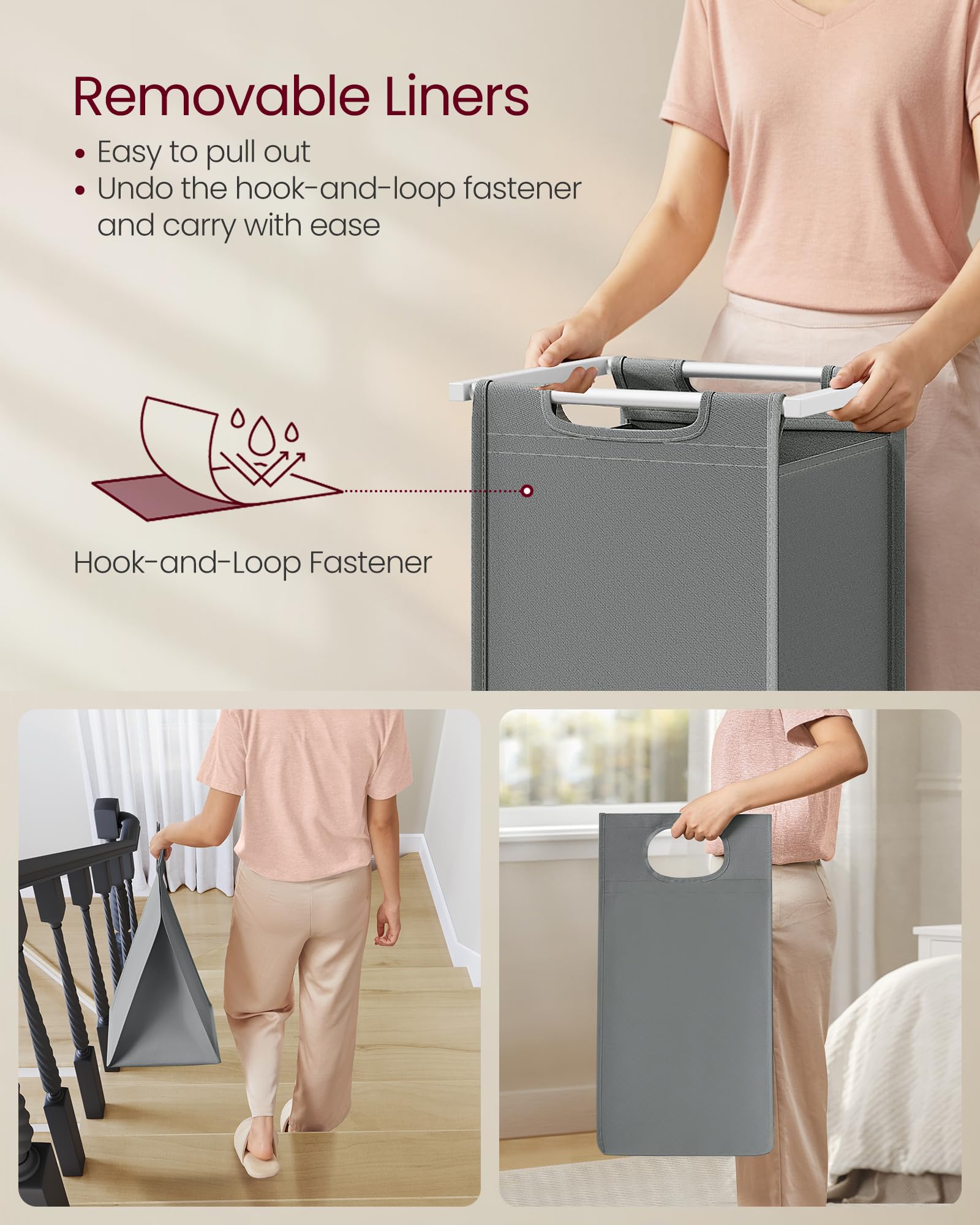 VASAGLE compact dimensions and adjustable feet for stable placement