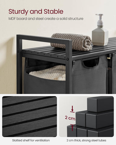 VASAGLE MDF shelf provides stable support for the unit.