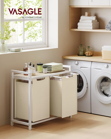 VASAGLE Laundry Hamper removable bags for easy washing and maintenance.