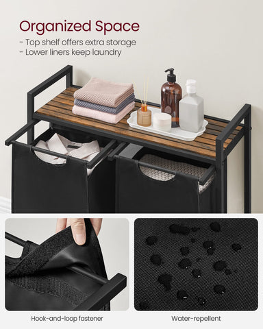 VASAGLE laundry hamper removable bags demonstrate easy washing and bag maintenance