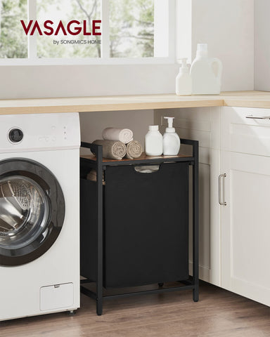 VASAGLE hamper shelf keeps detergents organized with ventilation