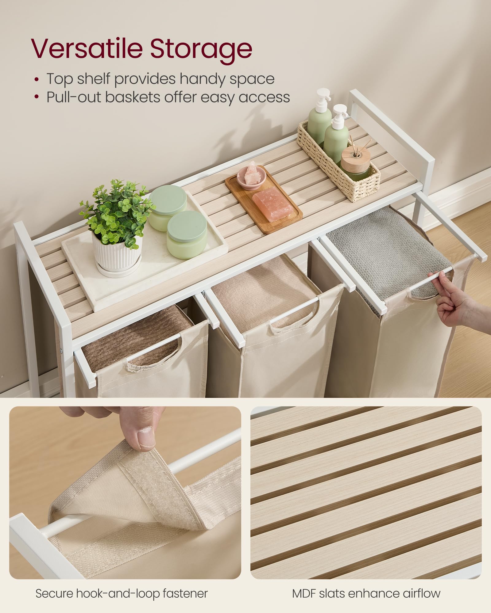 Sturdy 0.8 inch metal frame supporting the unit securely