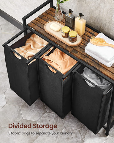 VASAGLE durable metal frame providing stable laundry organization.