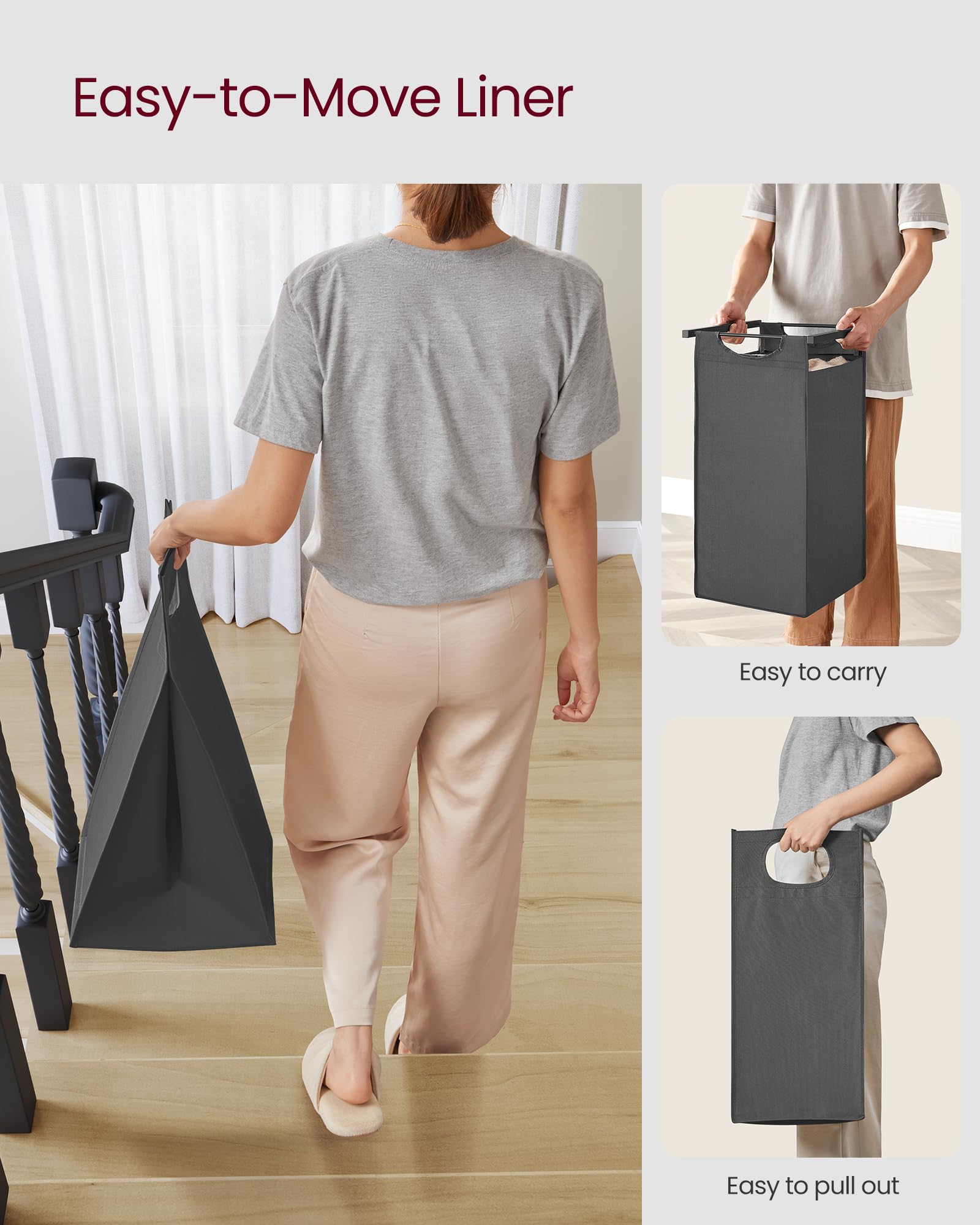 VASAGLE versatile sorter usable in laundry, bathroom, or bedroom.