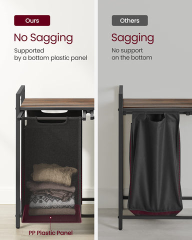 VASAGLE laundry hamper bags are washable for easy cleaning and upkeep
