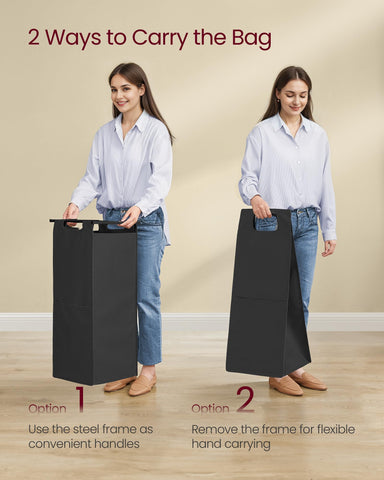 Oxford fabric bags are water-resistant for everyday laundry use.