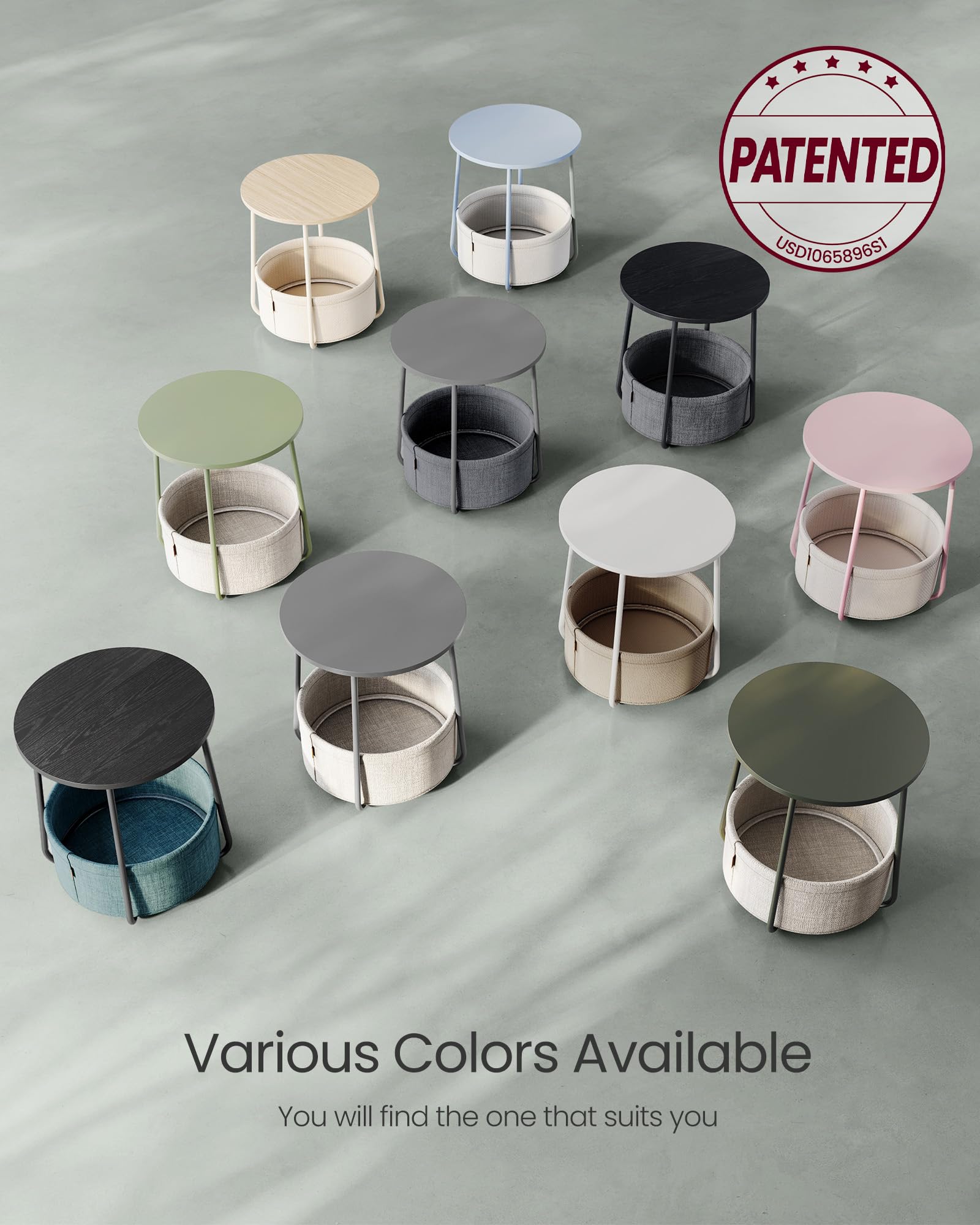 VASAGLE LILEA adjustable feet protect floors and prevent wobble.