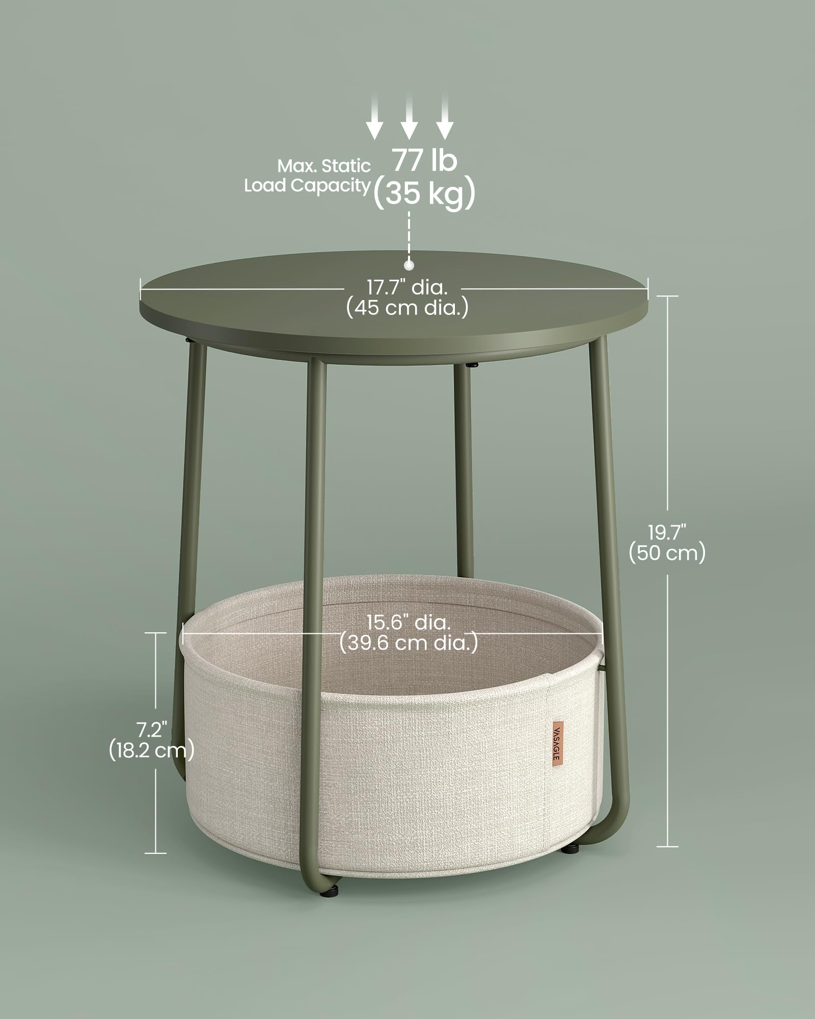 VASAGLE LILEA compact layout ideal for tight spaces and multifunctional surfaces.