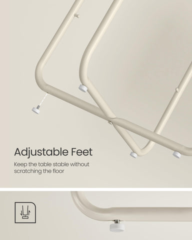 VASAGLE LILEA cream-white finish brightens rooms and pairs with modern decor.